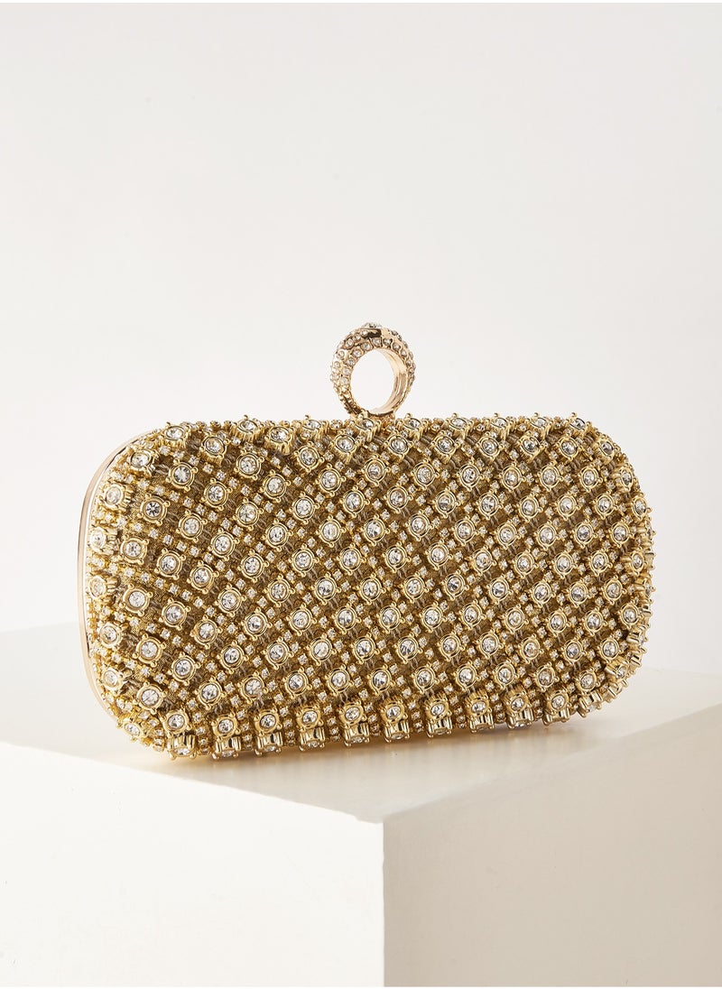 Generic - Glitter Bling Glamorous,Elegant,Exquisite,Quiet Luxury Fashionable Evening Bag With Rhinestone Decoration Dinner Bag,Elegant Rhinestone Rhinestone,Crystal Decor,Faux Pearl For Party Girl,Woman,For Lady,Bride Perfect for Party,Wedding,Prom,Dinner/Banquet Best gift for women - Image 1