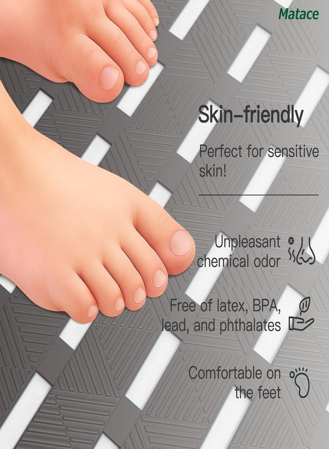 Matace Bathtub Mat Non Slip - for Inside Bath Tub & Shower, Small 27x16 Inch, 180 Strong Suction Cups, Soft Textured Surface, Fast Drain & Quick Dry, Bathroom Safety Mat, Dark Gray, Matace - Image 3