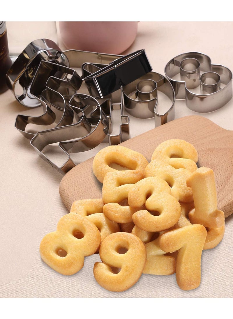 Generic 9-Piece Cake Numbers Mold Set Silver  - Image 2
