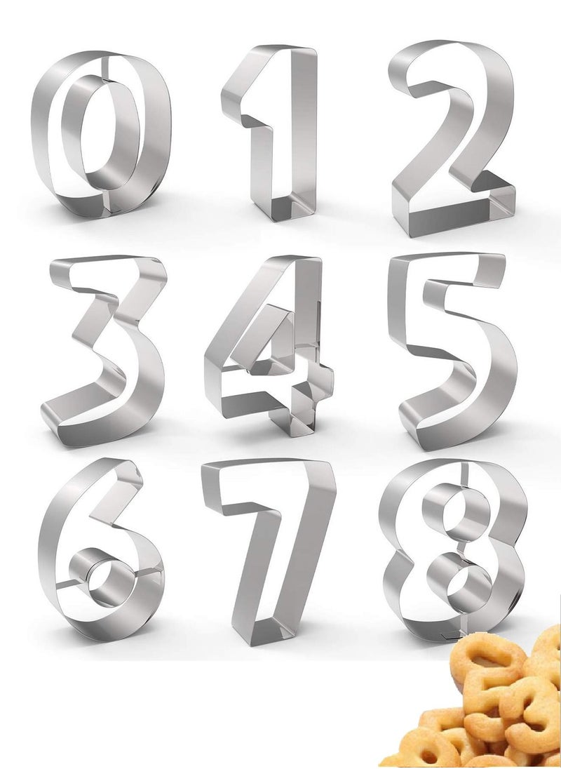 Generic 9-Piece Cake Numbers Mold Set Silver  - Image 1