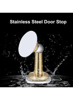 Generic 2 Pack Door Stop Gold Magnetic Stopper Stainless Steel with Adhesive No Need to Drill or Screw Mount Doorstop Catch Holder for Wall Floor Mounted  - Image 4