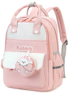 222 Lightweight Laptop School Travel Multi-pocket Multi-Compartment Large Capacity Women's Water-resistant Collage Daily Use Backpack Bag - Pink
