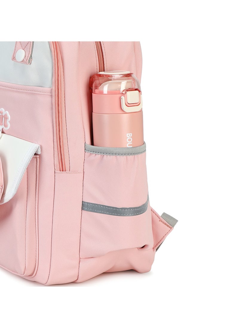 Generic - 222 Lightweight Laptop School Travel Multi-pocket Multi-Compartment Large Capacity Women's Water-resistant Collage Daily Use Backpack Bag - Pink - Image 1