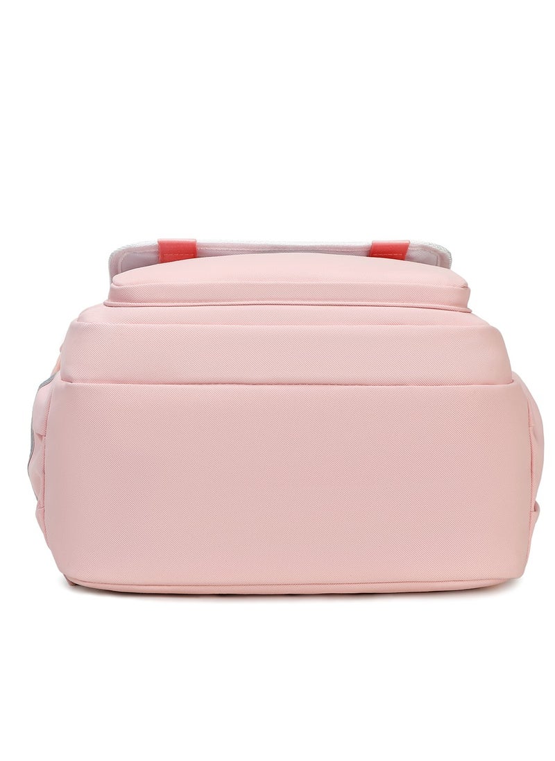 Generic - 222 Lightweight Laptop School Travel Multi-pocket Multi-Compartment Large Capacity Women's Water-resistant Collage Daily Use Backpack Bag - Pink - Image 1