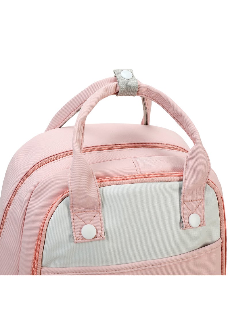 Generic - 222 Lightweight Laptop School Travel Multi-pocket Multi-Compartment Large Capacity Women's Water-resistant Collage Daily Use Backpack Bag - Pink - Image 1