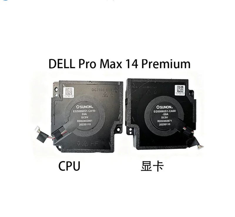 Laptop CPU GPU Cooling Fan For Dell Pro Max 14 Premium MA14250 089M18 0RR0CW DC5V - Image 1