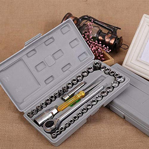 param Metal and Fiber Multi Purpose Combination Socket Wrench Hand Tool Kit Set 40 Pcs - Image 3