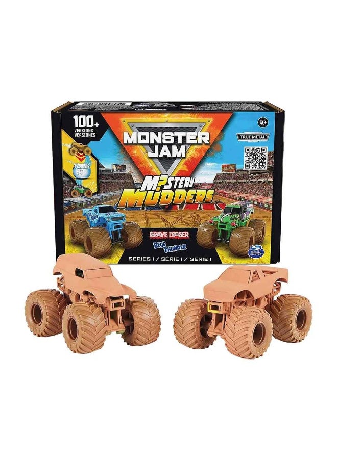 Monster Jam Monster Jam S1 Mystery Mudders Grave Digger Monster Truck (1:64, 2 Pack) 
