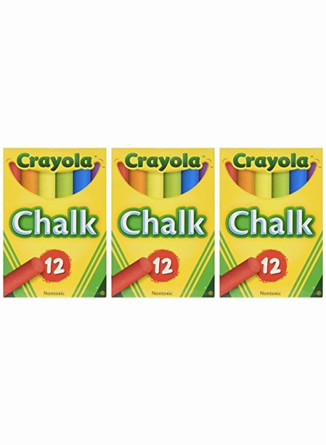 Crayola Chalk Assorted Colors 3 X 12 Sticks Per Box (36 Chalks) - Image 3