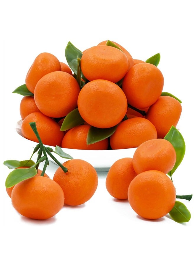 Osowake 15Pcs Artificial Orange Fake Orange Simulation Mini Orange Plastic Fruits for Decoration Simulation Fruits Artificial Citrus Model Props for Wedding Home Party Kitchen Decor(5 Clusters) - Image 1