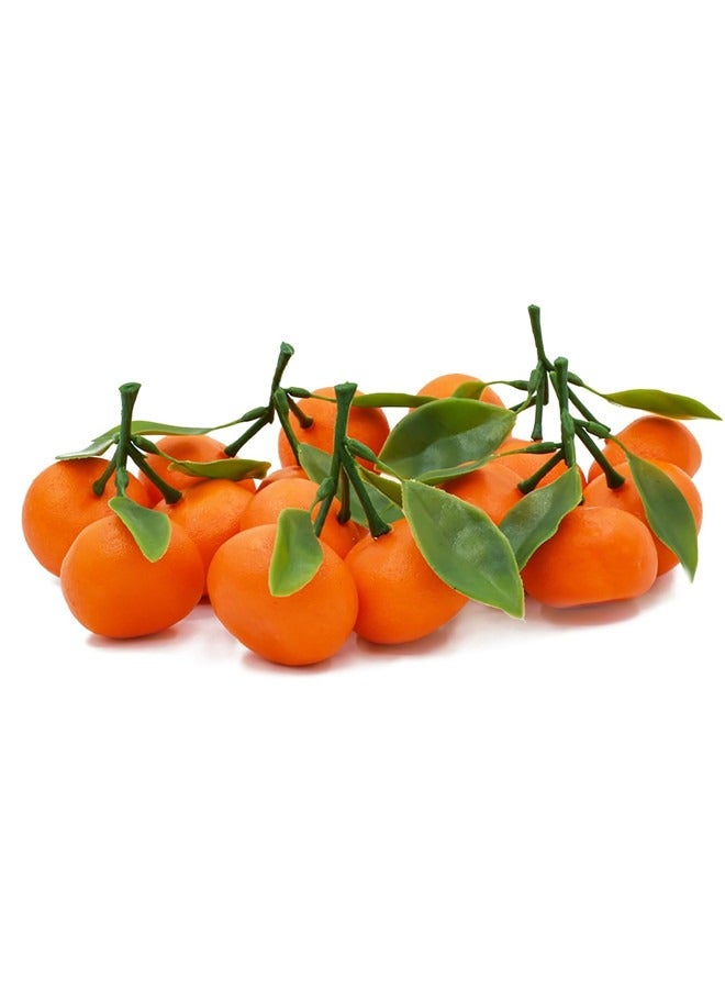 Osowake 15Pcs Artificial Orange Fake Orange Simulation Mini Orange Plastic Fruits for Decoration Simulation Fruits Artificial Citrus Model Props for Wedding Home Party Kitchen Decor(5 Clusters) - Image 3