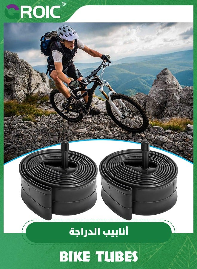 GROIC قطعتان من الأنابيب الداخلية لدراجة الطريق 26*1.95-2.125 مع جذع صمام شريدر 48 مم، استبدال الأنبوب الداخلي للدراجة بوتيل 26 بوصة لدراجات الطريق، FV48mm جذع صمام شريدر، استبدال الأنبوب الداخلي للدراجة - Image 5