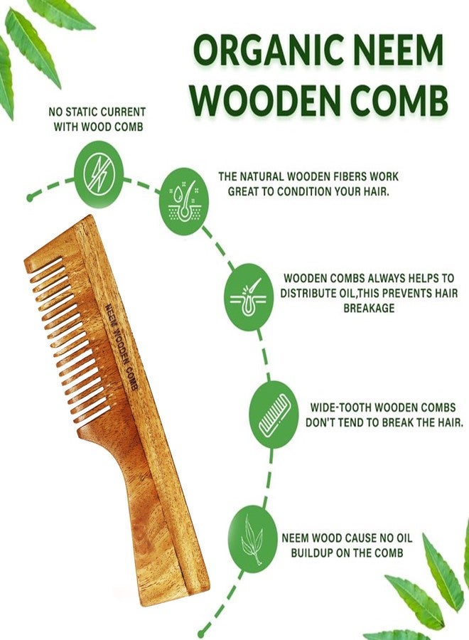 FLYSPACE Kacchi Neem Wooden Comb, Oil Treated, Stimulates Scalp, Controls Hairfall & Dandruff, Enables Hair Growth, 1 Unit (Half Comb) - Image 4
