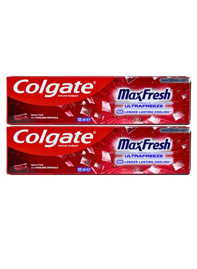Colgate MaxFresh Toothpaste Spicy Fresh 100ml X Pack of 2Pcs - Image 1