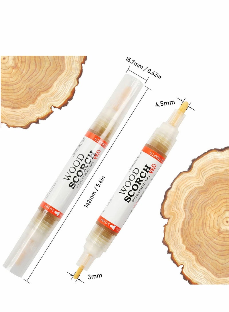 SYOSI Wood Burning Pen Marker 2PCS Scorch Heat Sensitive for and Crafts 2-in-1 with Oblique Tip Bullet replacement Tips  - Image 3