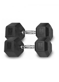 CHAMP KIT CHAMPKIT Rubber Hex Dumbbells set of pairs , for Exercises, Strength training equipment and Home gym accessories, 15KG  - Image 1