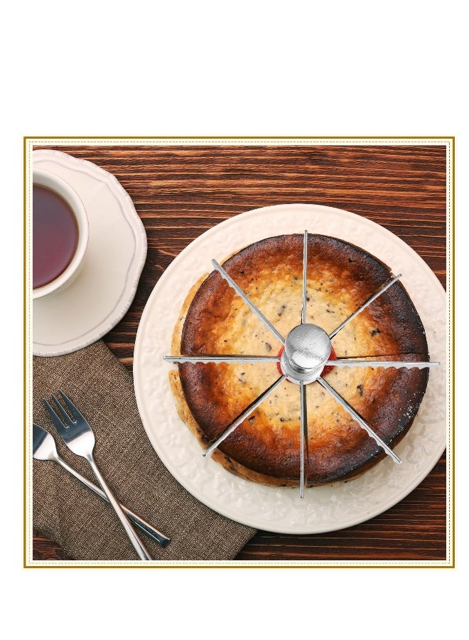 3 قطع مؤشر فطيرة وكعكة - دليل تقسيم وتقطيع الكعك من سبائك الألومنيوم 8، 10، 12 قطع - أداة تقطيع شرائح الفطيرة الفضية - أدوات الخبز - ملحقات المطبخ - لوازم الطهي - Image 3