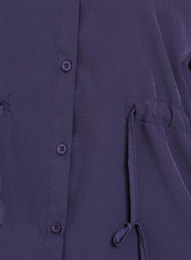 ستايلي طقم منسق من قميص وبنطال برباط سحب سادة - Image 3