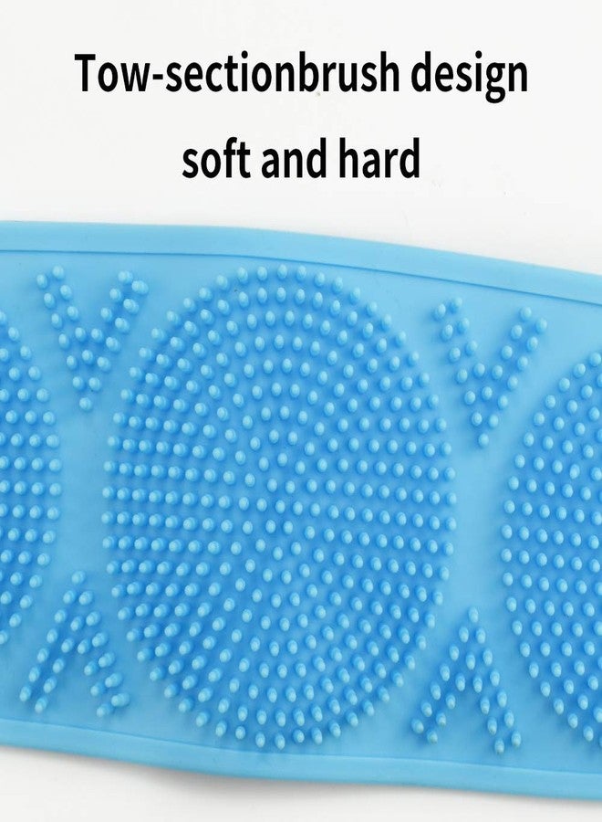 KolorFish Silicone Bath Body Brush, Exfoliating Long Silicone Back Scrubber, Silicone Double-Sided Back Scrub (Blue) - Image 4