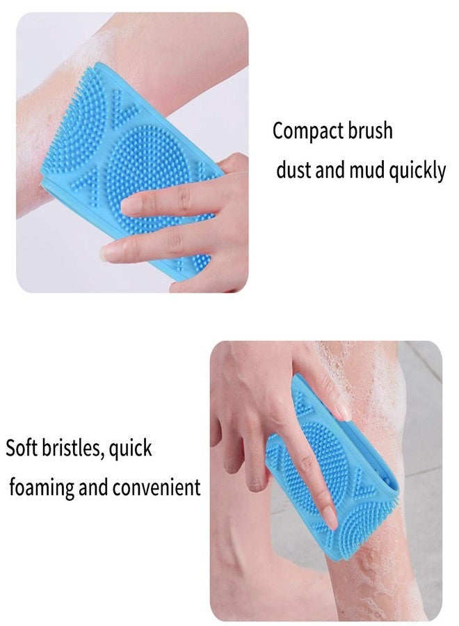 KolorFish Silicone Bath Body Brush, Exfoliating Long Silicone Back Scrubber, Silicone Double-Sided Back Scrub (Blue) - Image 5