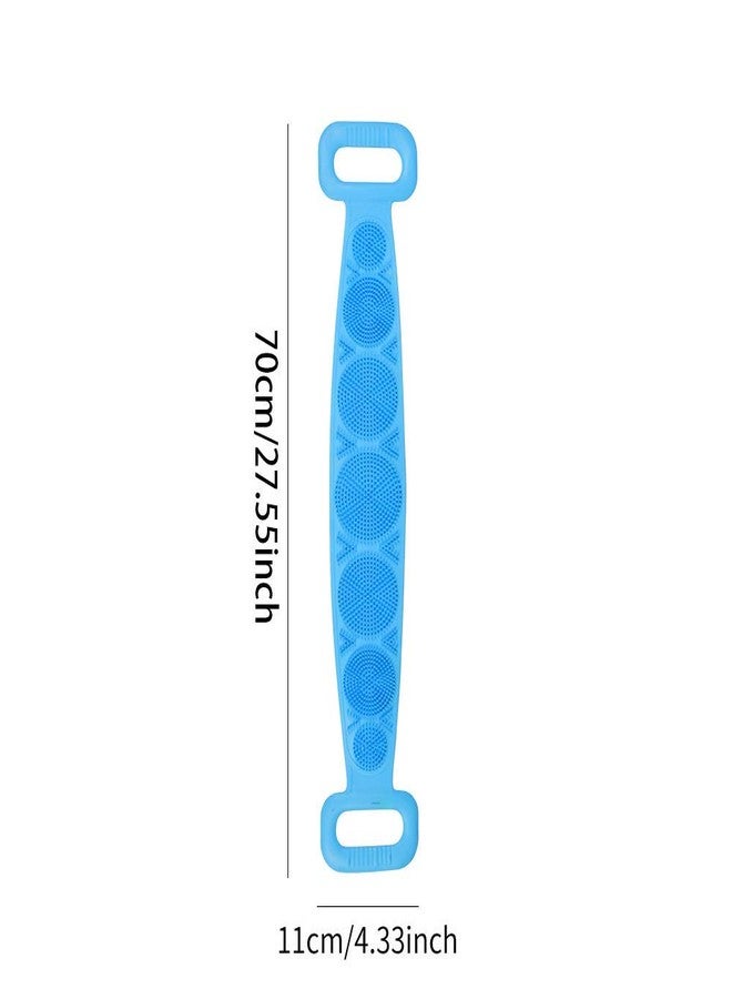 KolorFish Silicone Bath Body Brush, Exfoliating Long Silicone Back Scrubber, Silicone Double-Sided Back Scrub (Blue) - Image 2