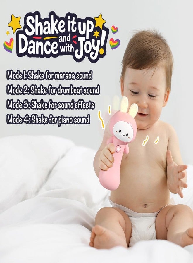 VKTEN Bunny Baby Rattle Toy with Light & Sound - Interactive Teething & Sensory Toy - Ideal Easter Basket Stuffer for Baby 3-24 Months - Image 2