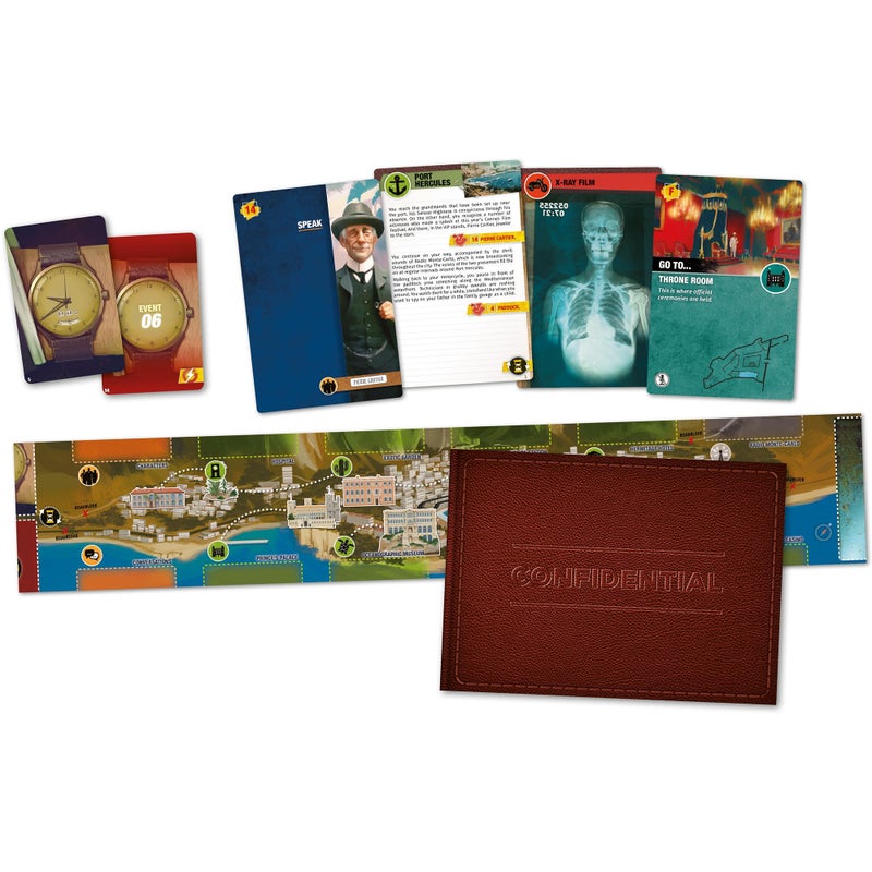 IELLO: Guilty: Monaco 1955 - Cooperative Deduction Game, Murder Mystery Investigation, Realistic Details, Ages 14+, 1-99 Players, 180-240 Minutes - Image 3
