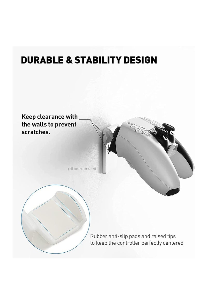 SYOSI - Controller Stand Gaming Accessories Universal Controller Holder 2 Pack for XBOX ONE PS4 PS5 SWITCH Controller Wall Mount with Cable Clips&Anti-Slip Pads (White) - Image 1