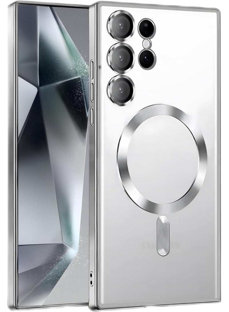 DUSALA Case Compatible with Samsung Galaxy S25 Ultra 6.8" | Clear Magnetic Case for Wireless Charging | Shockproof Camera Protection | Soft TPU Bumper Cover | Scratch-Resistant & Slim Fit | Anti-Yellowing Transparent Design Silver - Image 1
