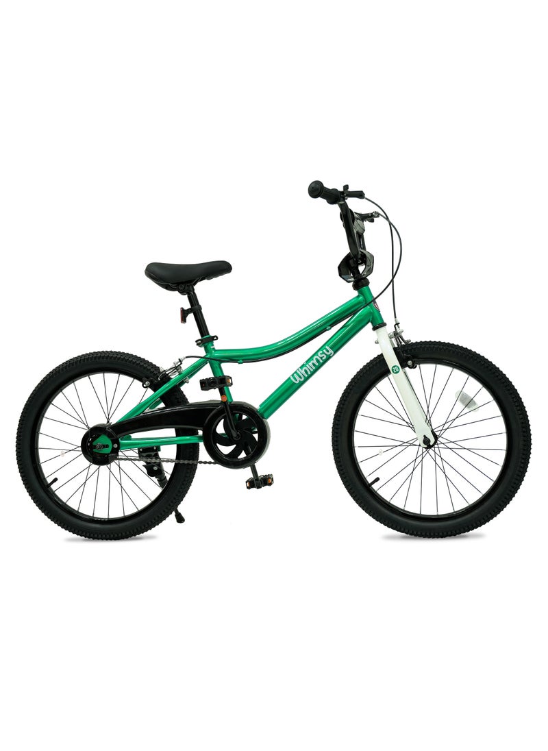 Whimsy Whimsy - Classic 20" Kids Bike 2-Minute Assembly, Handbrake, Child-Friendly Cycle, Adjustable Saddle - Green  - Image 1