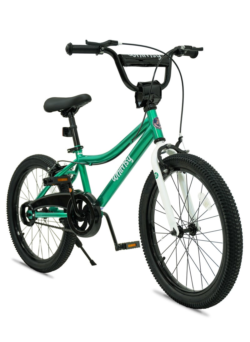 Whimsy Whimsy - Classic 20" Kids Bike 2-Minute Assembly, Handbrake, Child-Friendly Cycle, Adjustable Saddle - Green  - Image 2
