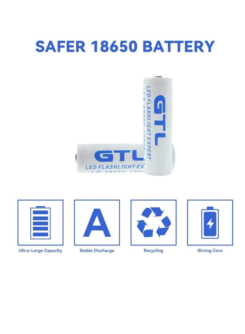 18650 Battery Charger with 4PCS 3.7V 9800mAh Rechargeable Batteries with 4 Slot USB USB Intelligent Universal Battery Charger Suitable for Li-ion 14500 16340 16650 14650 18350 18500 18650 - Image 5