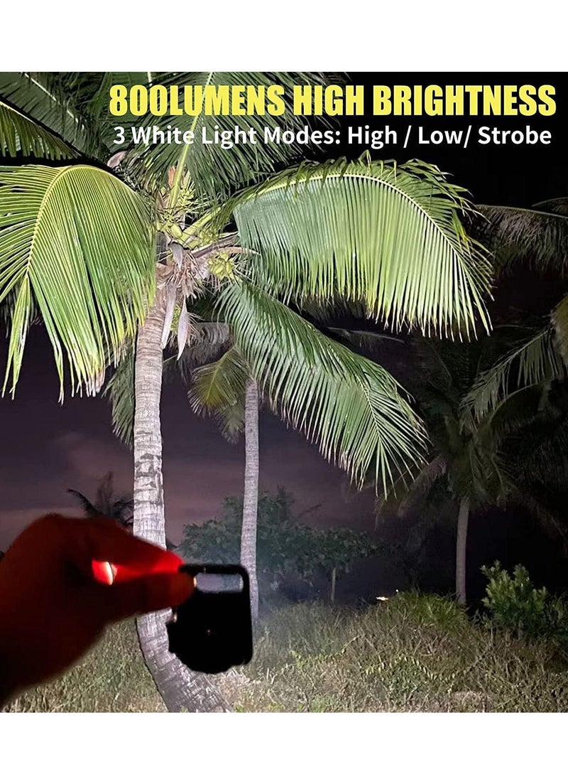 COB Small Flashlights, 800Lumens Bright Rechargeable Keychain Mini Flashlight 4 Light Modes Portable Pocket Light with Folding Bracket Bottle Opener and Magnet Base