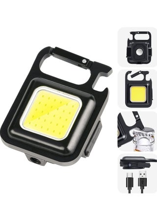 COB Small Flashlights, 800Lumens Bright Rechargeable Keychain Mini Flashlight 4 Light Modes Portable Pocket Light with Folding Bracket Bottle Opener and Magnet Base - pzsku/Z224E113A780C3B1355CFZ/45/_/1676103990/b973712f-51cc-462d-937f-d9f61786bf17
