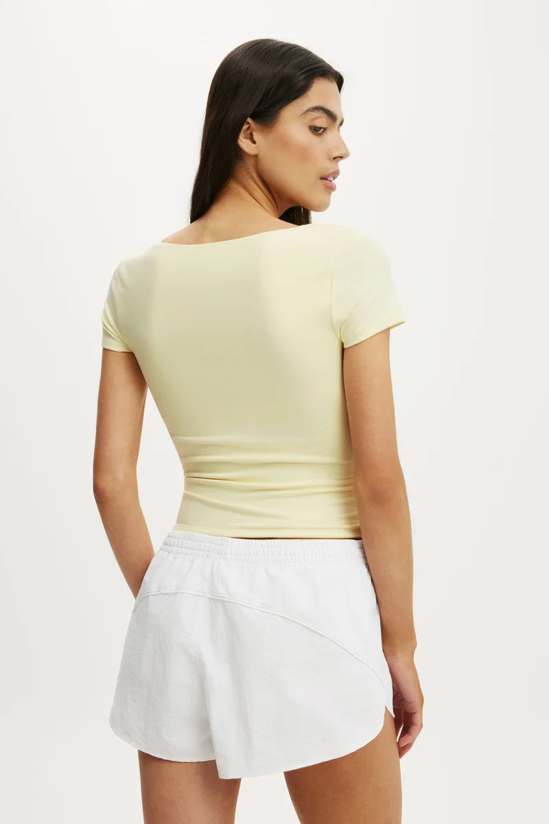 Cotton On  ULTRA SOFT SQUARE NECK FITTED T-SHIRT for Women | Best Price UAE
