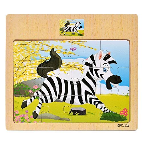 CCLIFE Wooden Jigsaw Puzzles Set for Kids 2-5 Years 12 Piece Colorful Wooden Educational Animal Puzzles (4 Puzzles) - Image 4