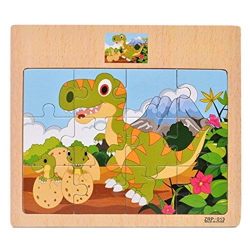 CCLIFE Wooden Jigsaw Puzzles Set for Kids 2-5 Years 12 Piece Colorful Wooden Educational Animal Puzzles (4 Puzzles) - Image 3