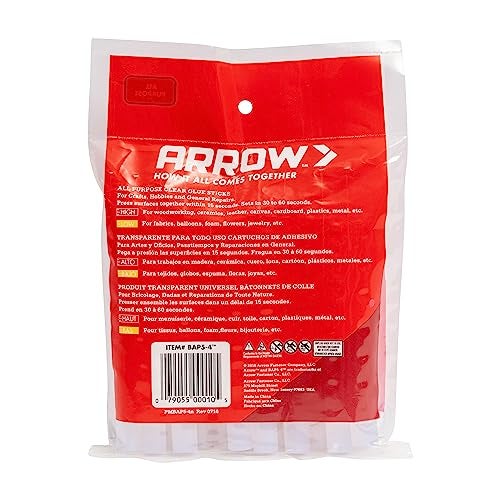 Arrow Fastener Arrow BAP5-4 All Purpose Mini Glue Sticks for Hot Glue Guns, Use for High Temp and Low Temp Crafting, Hobbies, and General Repair Projects, 4-Inch by 1/2-Inch, Clear, 24-Pack - Image 4