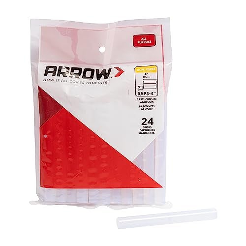 Arrow Fastener Arrow BAP5-4 All Purpose Mini Glue Sticks for Hot Glue Guns, Use for High Temp and Low Temp Crafting, Hobbies, and General Repair Projects, 4-Inch by 1/2-Inch, Clear, 24-Pack - Image 1