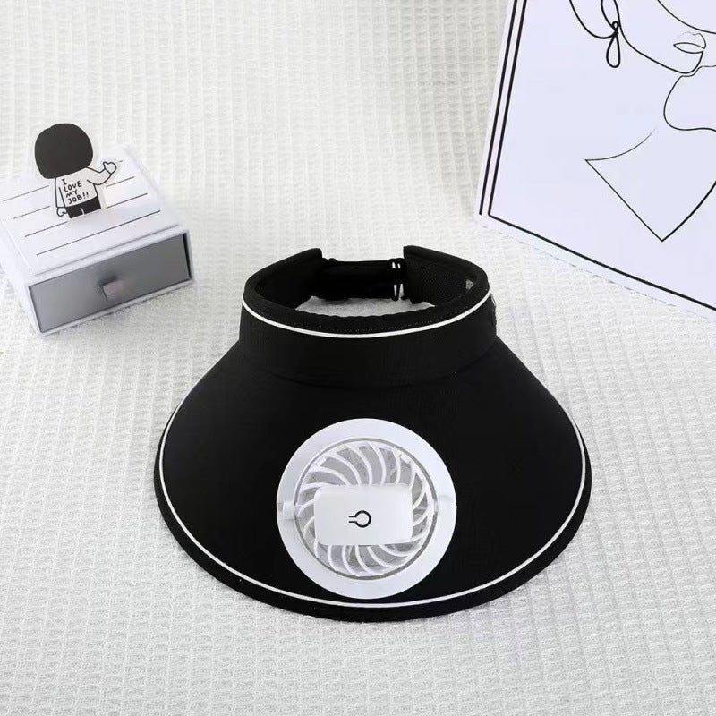 Fan Hat with Solar Fan, Adjustable, Sun Protection, Large Brim, Unisex - Image 4
