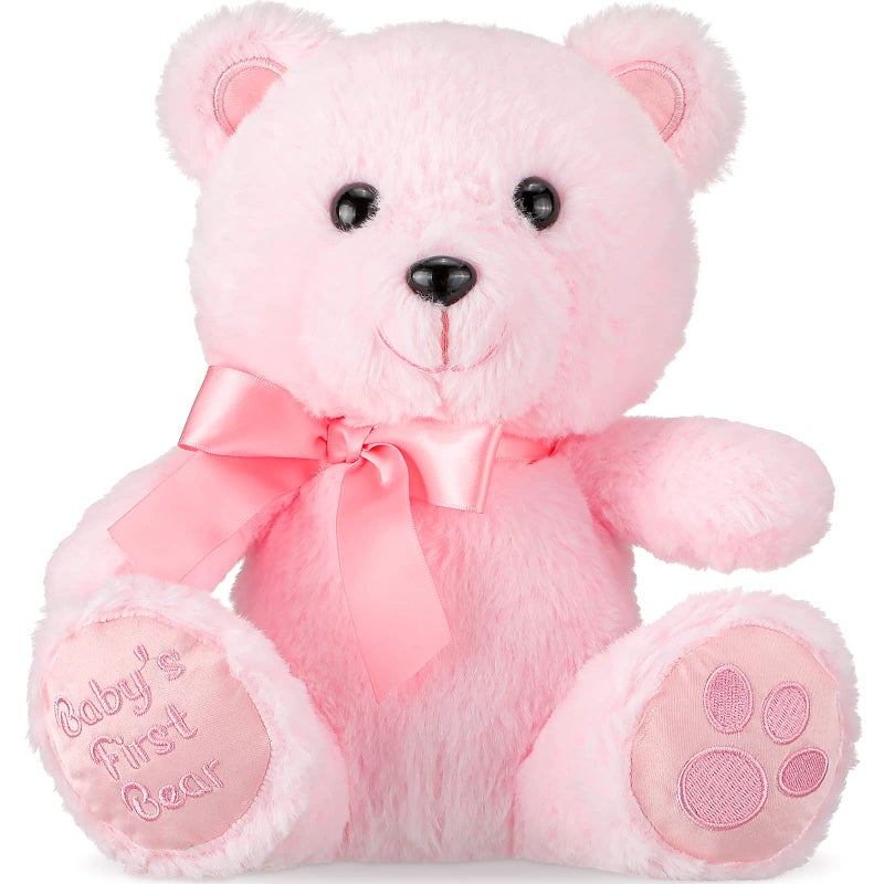 Chalyna 10 Inch Stuffed Babys Animal First Bear Cute Doll Plush Baby Shower Party Favor Plush Toy Stuffed for Birthday Baby Shower WeddingPink - Image 2