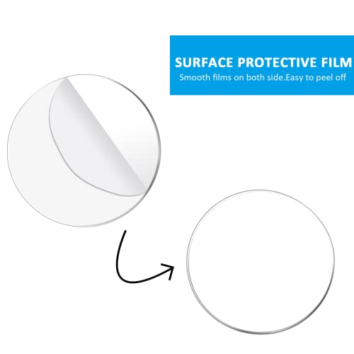 Uenhoy 30 Pcs Clear Acrylic Circle Sheet 2 Inch Acrylic Discs Transparent Plastic Circle Disc Blank Board for Picture Frame, Art Crafts, DIY Easter Ornament, 50mm - Image 4