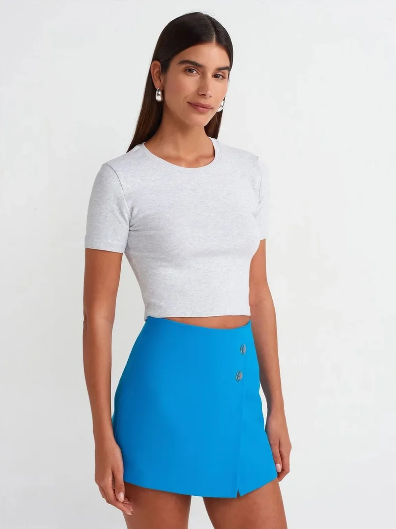 ديلفين Dilvin Women's Slim Fit Crop T-Shirt