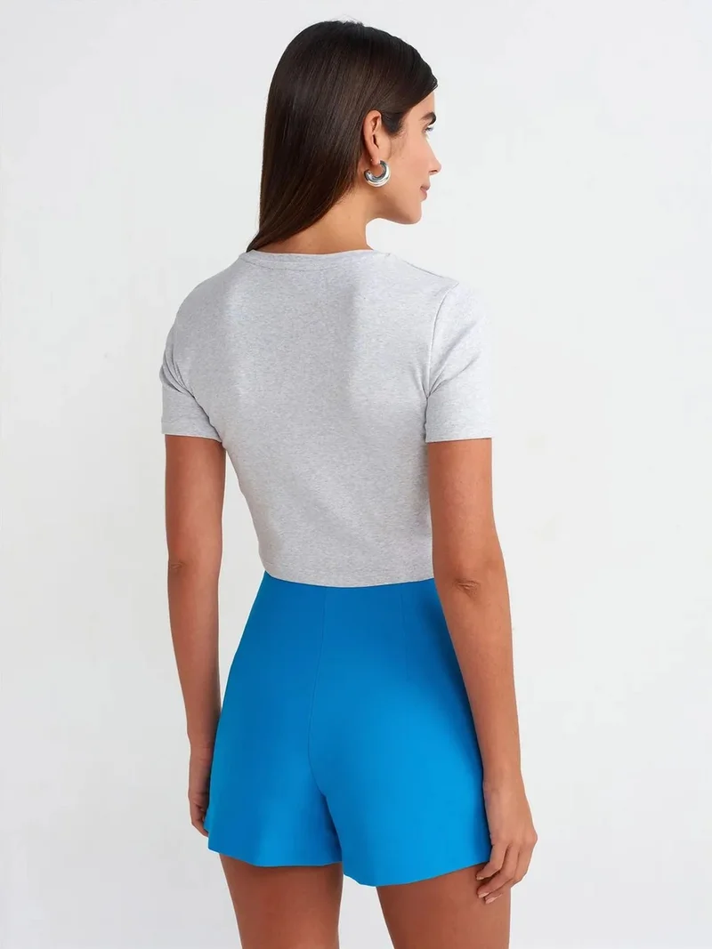 ديلفين Dilvin Women's Slim Fit Crop T-Shirt