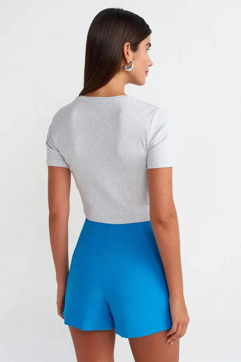 Dilvin Light Grey DILVIN Women's Slim Fit Crop T-Shirt for Women | Best Price UAE