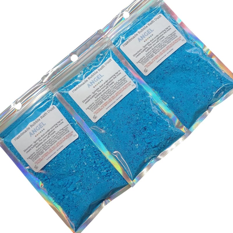 3 x Angels Bubble Bath Dust Bath Bomb Dust with Lasting Bubbles Contains Epsom Salts