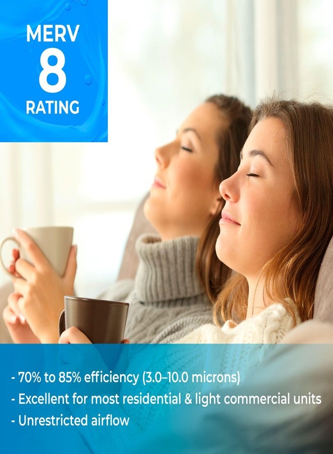 SpiroPure فلاتر هواء مطوية من SpiroPure مقاس 19.50 × 19.5 × 1 بوصة، تصنيف MERV 8 - صنع في الولايات المتحدة الأمريكية (عبوة من 6 فلاتر) - Image 3