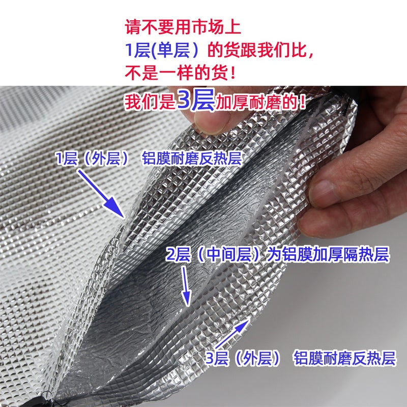 Universal Silver Three-Layer Metal Film Heat-Insulating Car Steering Wheel Cover - Summer Sunshade - Image 4
