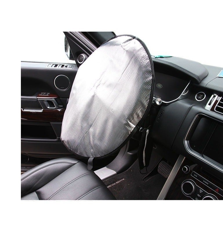 Universal Silver Three-Layer Metal Film Heat-Insulating Car Steering Wheel Cover - Summer Sunshade - Image 1