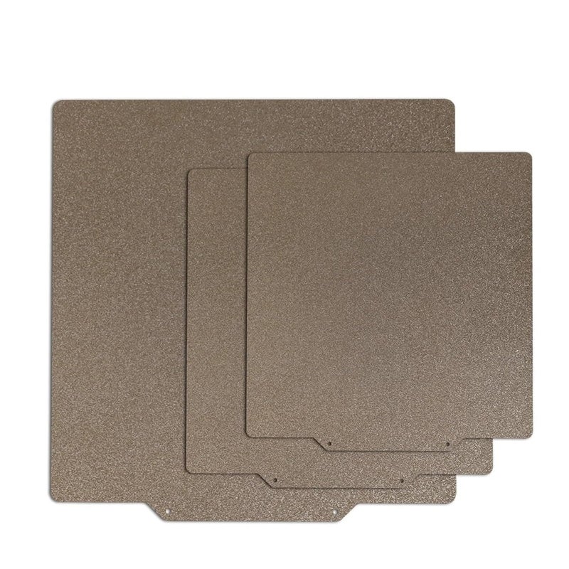 طابعة ثلاثية الأبعاد XCR لوحة بناء من الفولاذ الزنبركي المطلي بمسحوق PEI مقاس 310 × 210 مم PEI ذهبي مع قاعدة - Image 2